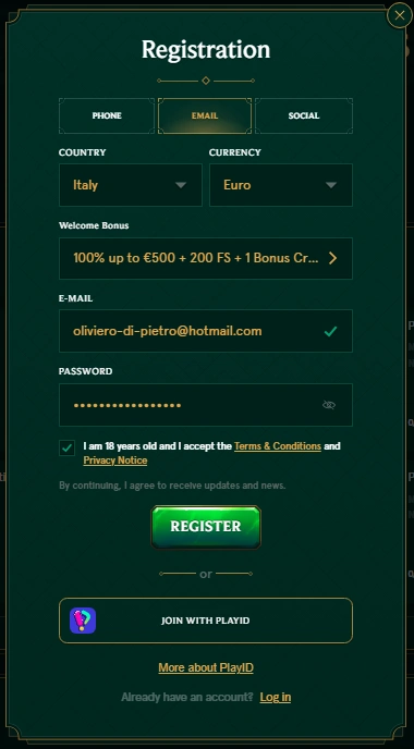 Casinia App - Mobile Gaming Experience